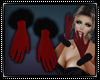 Winter Fur Gloves BlkRed