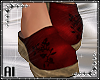Clogs Red w. Flower
