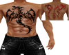 chest back tattoo dragon