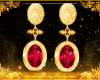 Queen Earings~ Ruby Gold