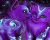 Neon cats painting