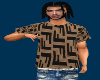 Brown F Tee