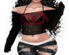 BlackRed rose Sheer Top