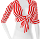 Red Stripes Knot Top