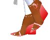 red chrome wedge heels