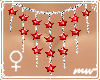 !Necklace star drops red