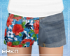 Kids Floral Jean Shorts