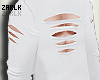 ZK∙Ripped shirt  White