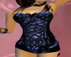 [LM]corset-blue & blk