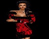 {D} Red black Fur Dress