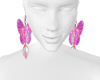 Pink butterfly earrings