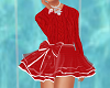 Sweater Dress Red-White
