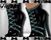 Teal Black Ankle boots