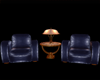 blue leather chairs