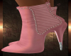 Pink Studded Ankle Boots