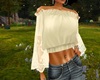 Flare Sleeve Top White