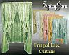 Fringed Curtains green