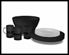 Black/White Plates Cups