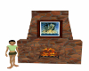 stone fireplace w/poses