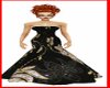 Black gown with gold tri