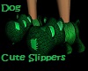 Dog Cute Slippers/Green