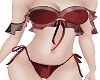 Deep Red Frilly Bikini