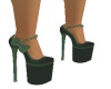 Green platform shoes