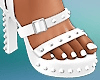 White Studded Heels