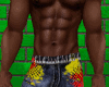 Red/Yellow Fitted Jeans