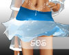 Mini Skirt Frilly Blu/Wh