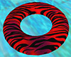 Red Tiger Stripe Swim Ring Tube