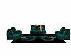 Teal Sofa with poses