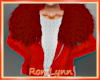 Fur Trim Jacket Red