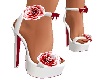 Red and white rose heels