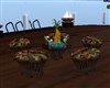 TROPICAL 5 STOOLS/TABLE