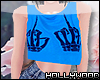 HW| blue balls crop tank