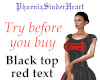 Black top/red text