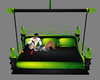 green & blk swing bed