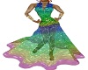 Rainbow animated gown