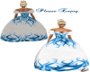 white blue gown