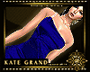 KG~Blue Satin Slit  Gown