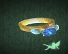 Golden blue diamond ring