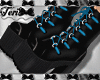Blue Laced Black Boots