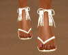 White Fringed Sandals