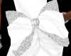 {M}White Glittered Bow