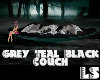 Grey Teal Black Couch