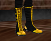 yellow pants and boots