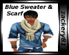 Blue Sweater & Scarf