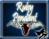 Ruby Bat Wing Pendant