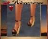 Anns blk/brwn wedge shoe